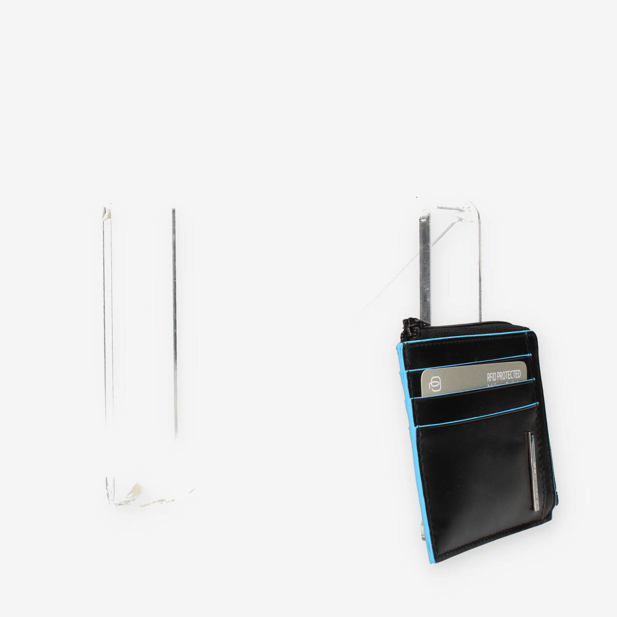 Piquadro Bustina nera con portamonete , documenti e carte di credito