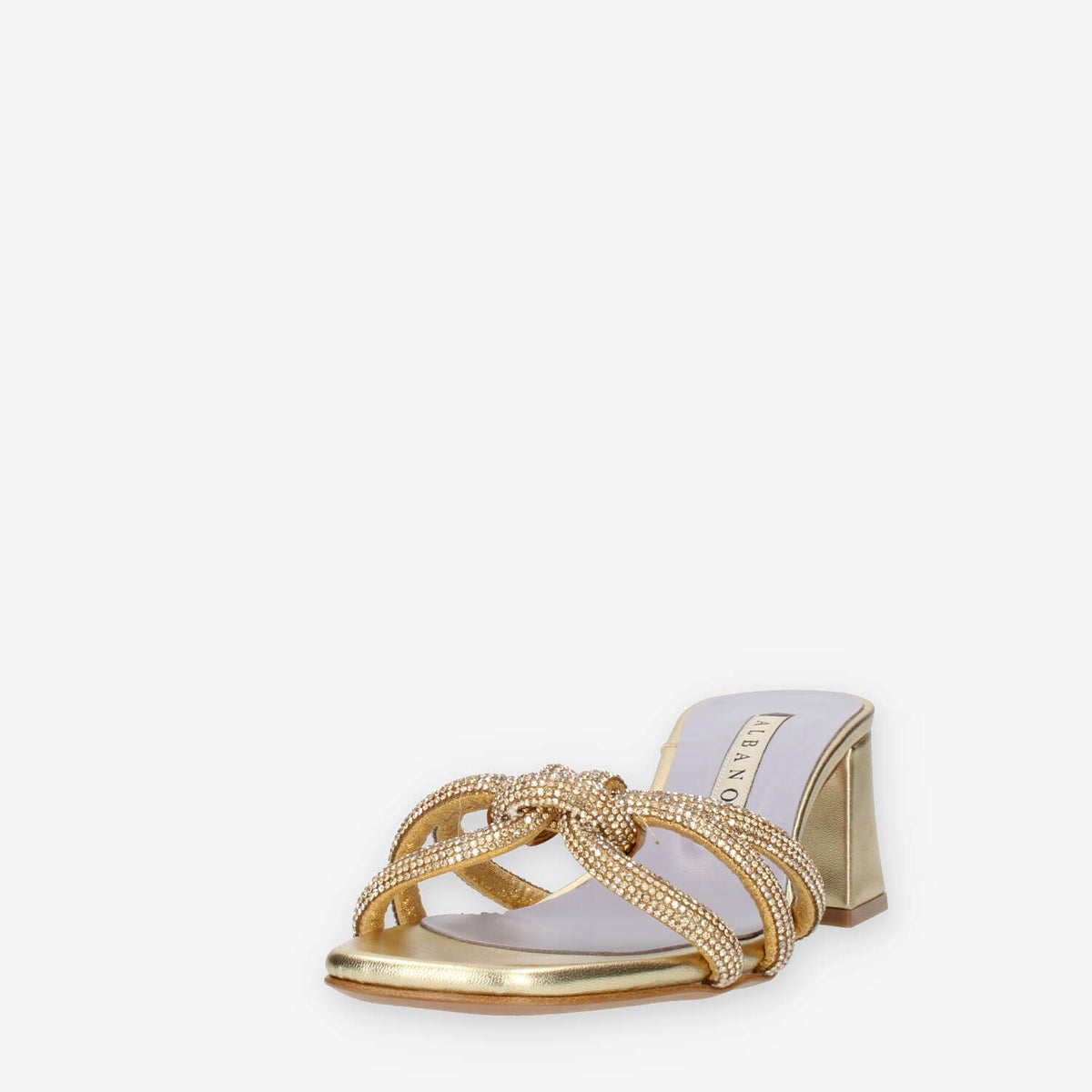 Albano 3280-STRASS-PLATINO Sandali scalzati platino con strass