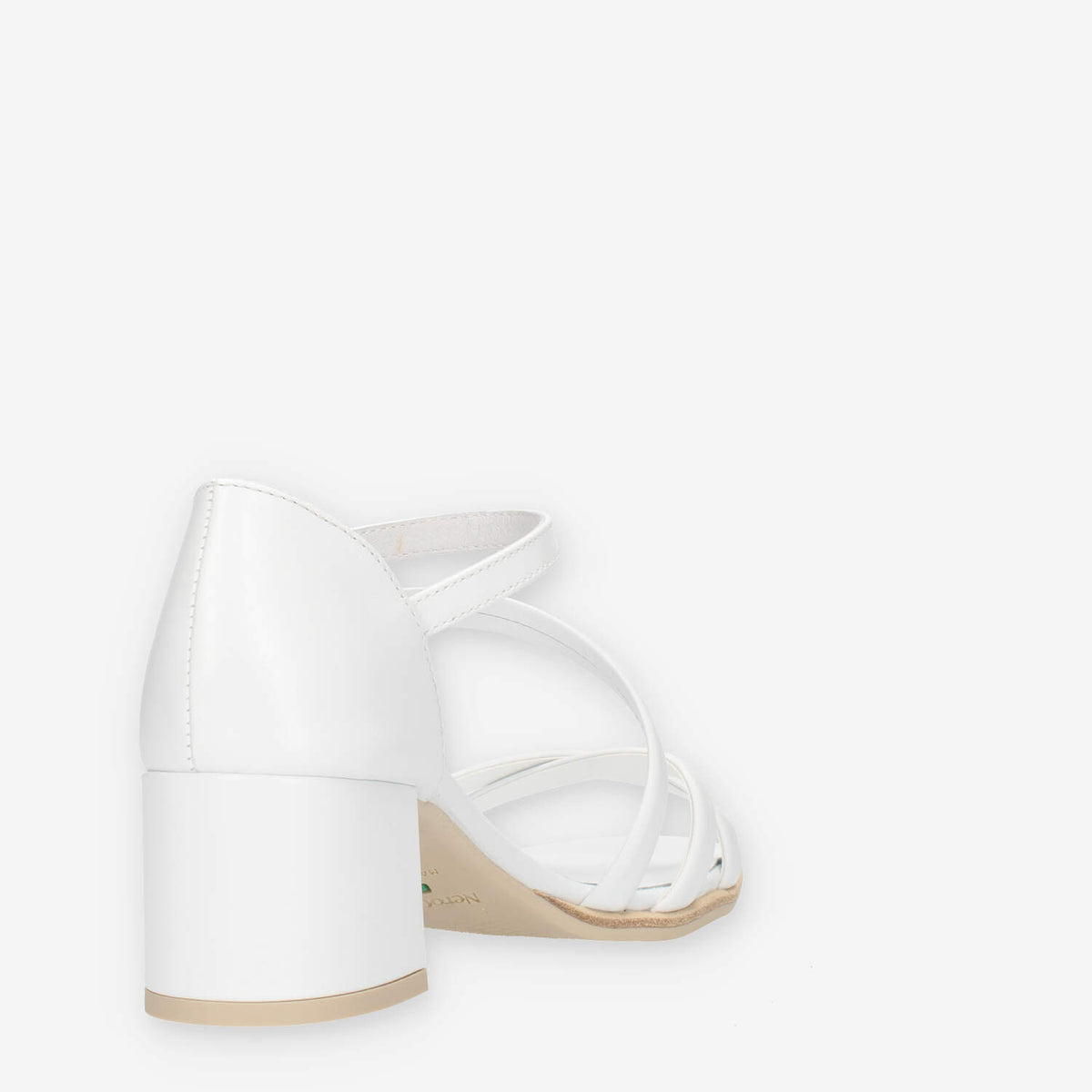 Nero Giardini Sandali bianchi da donna con tacco largo rivestito