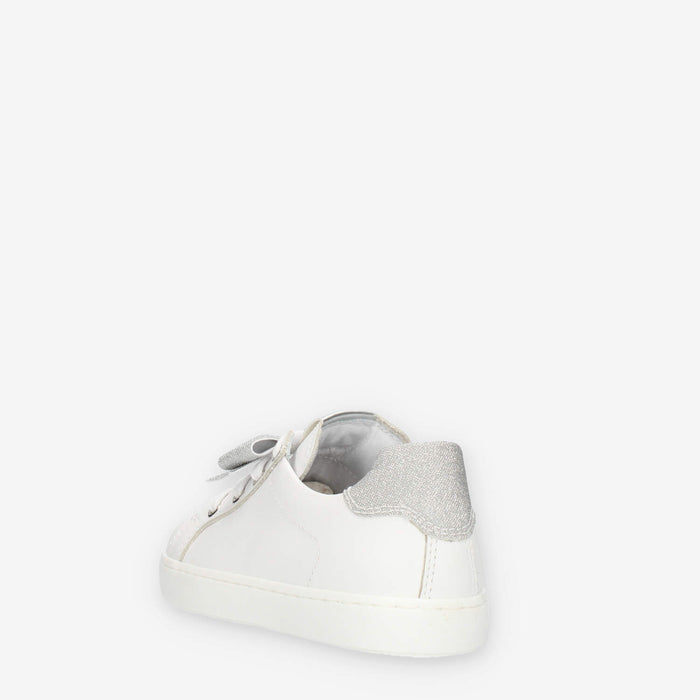 Nero giardini Sneakers basse bianche con fiocco glitterato