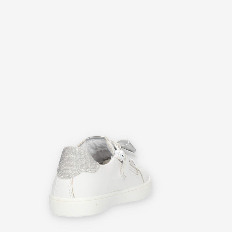 Nero giardini Sneakers basse bianche con fiocco glitterato
