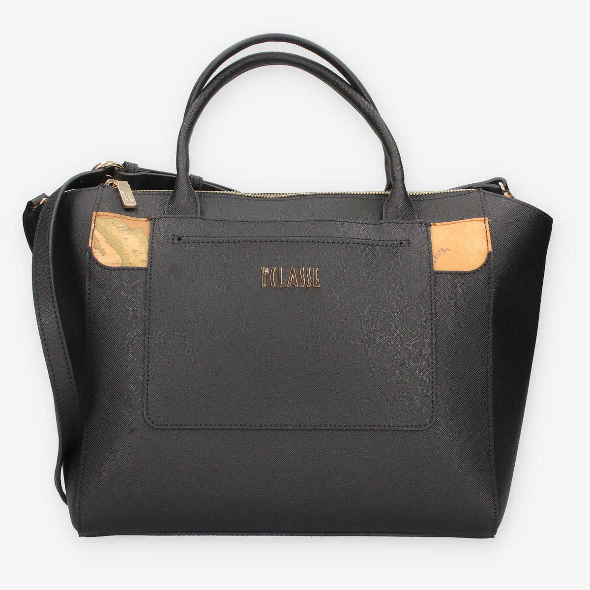 Borsa a Mano Alviero Martini 1ª Classe Nera con Dettagli Geo Classic