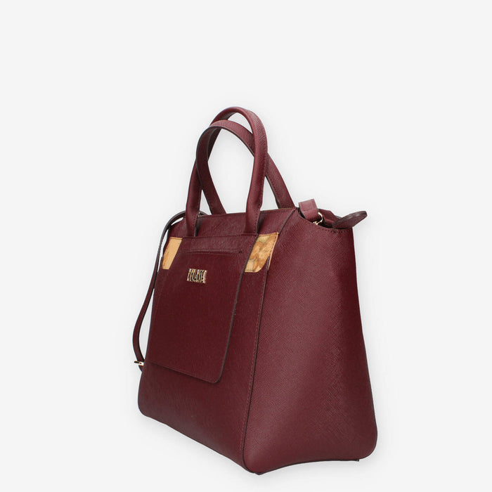 Borsa a Mano Elegante in Pelle Bordeaux - Alviero Martini Prima Classe