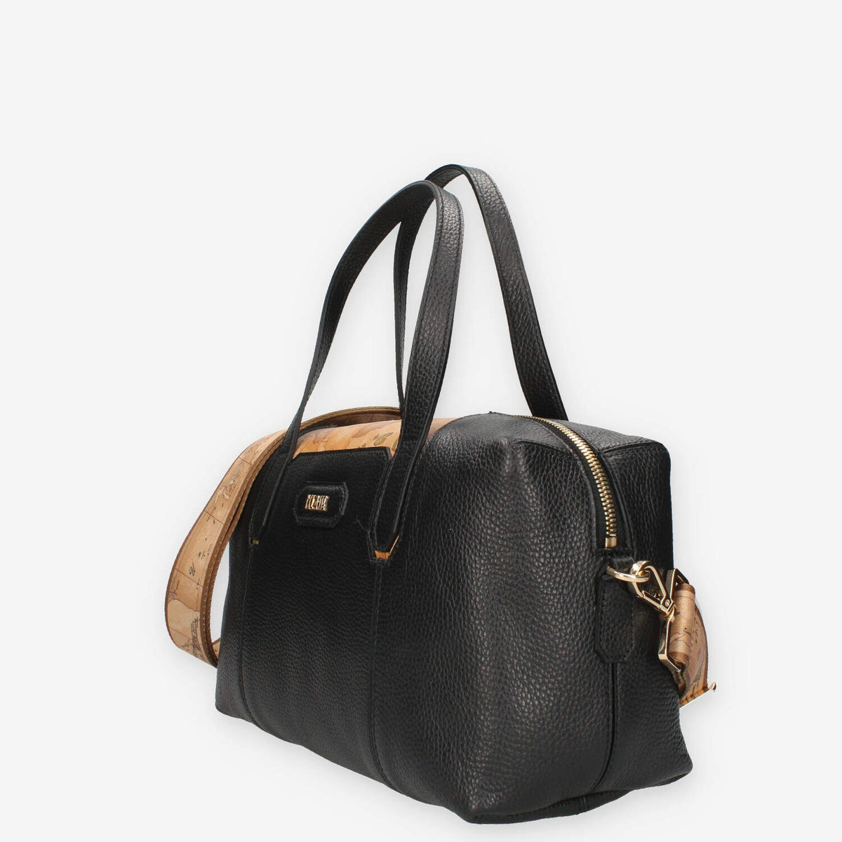 Borsa a Mano Alviero Martini Prima Classe - Eleganza in Pelle Nera con Dettagli Iconici