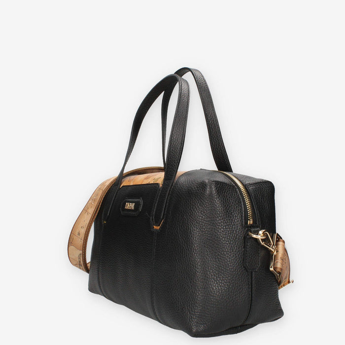 Borsa a Mano Alviero Martini Prima Classe - Eleganza in Pelle Nera con Dettagli Iconici