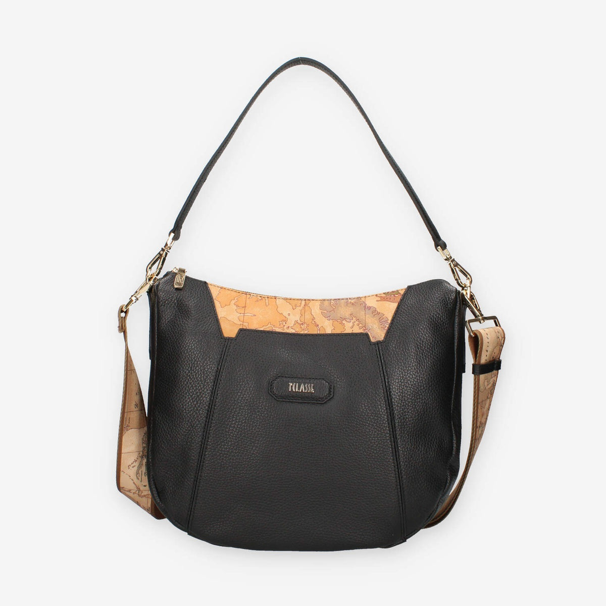 Borsa a Spalla Alviero Martini Prima Classe LLG15-8630-0001 in Pelle Nera con Dettagli Geo Classic