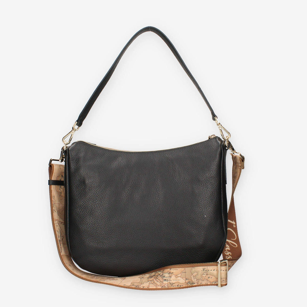 Borsa a Spalla Alviero Martini Prima Classe LLG15-8630-0001 in Pelle Nera con Dettagli Geo Classic