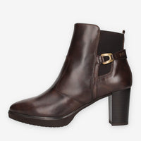 Stivaletti in Pelle Marrone con Tacco - Nero Giardini