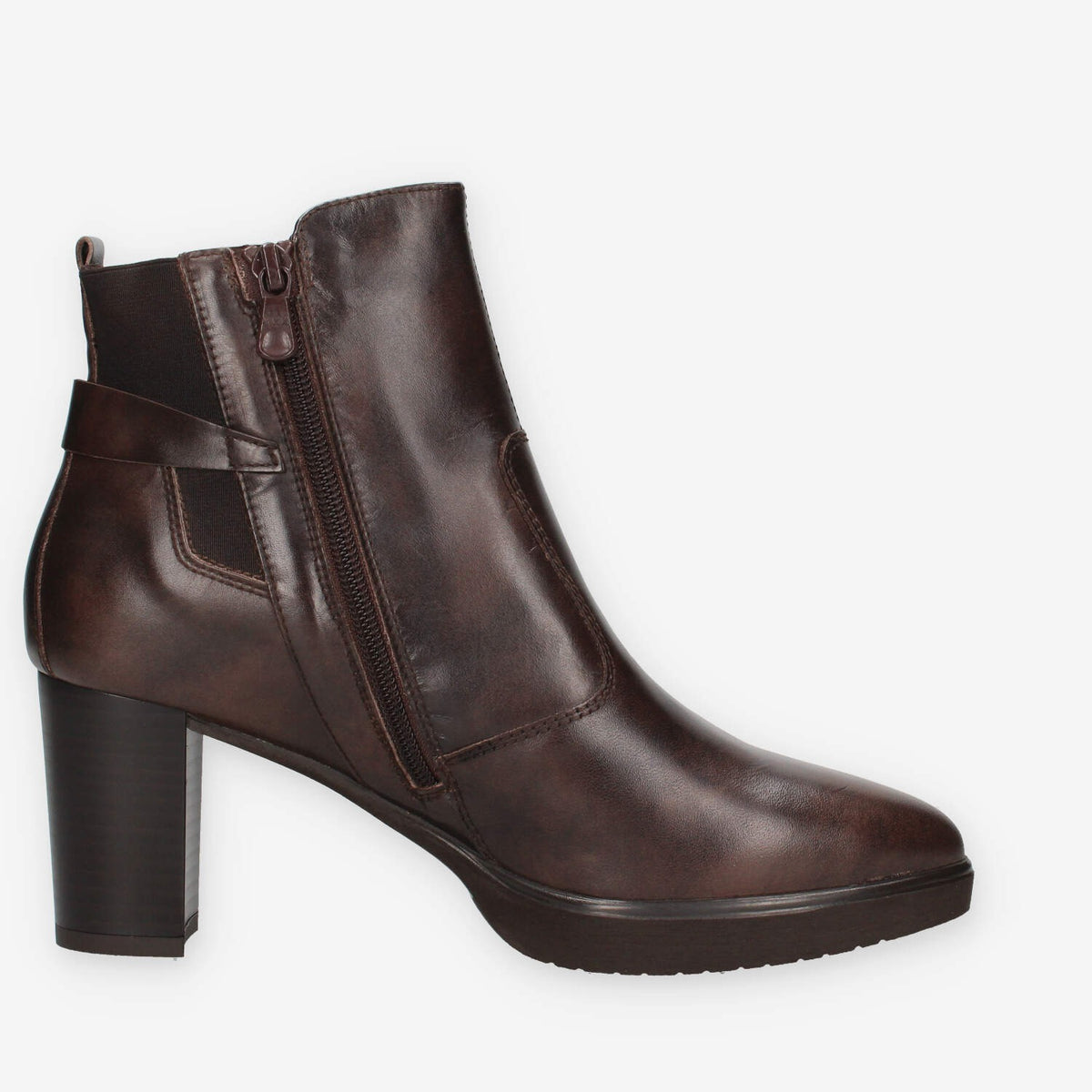 Stivaletti in Pelle Marrone con Tacco - Nero Giardini