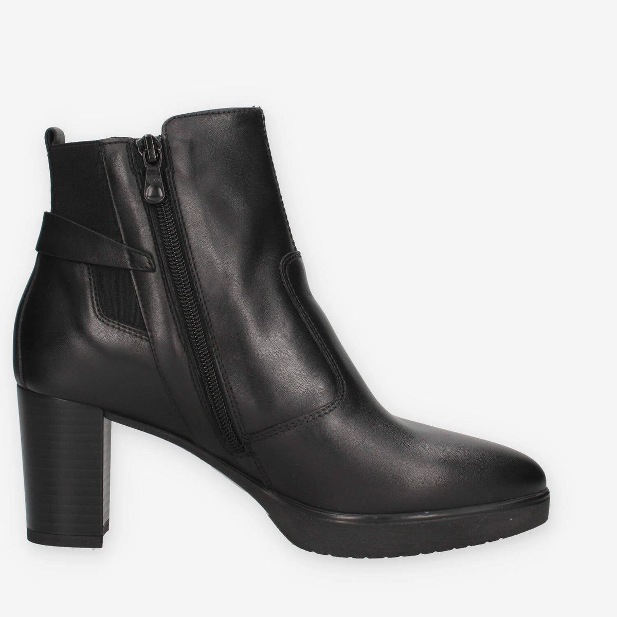 Stivaletti in Pelle Nera con Tacco - Nero Giardini