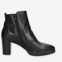 Stivaletti in Pelle Nera con Tacco - Nero Giardini