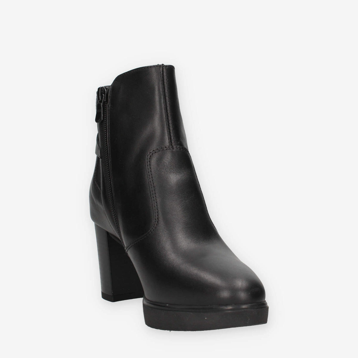 Stivaletti in Pelle Nera con Tacco - Nero Giardini
