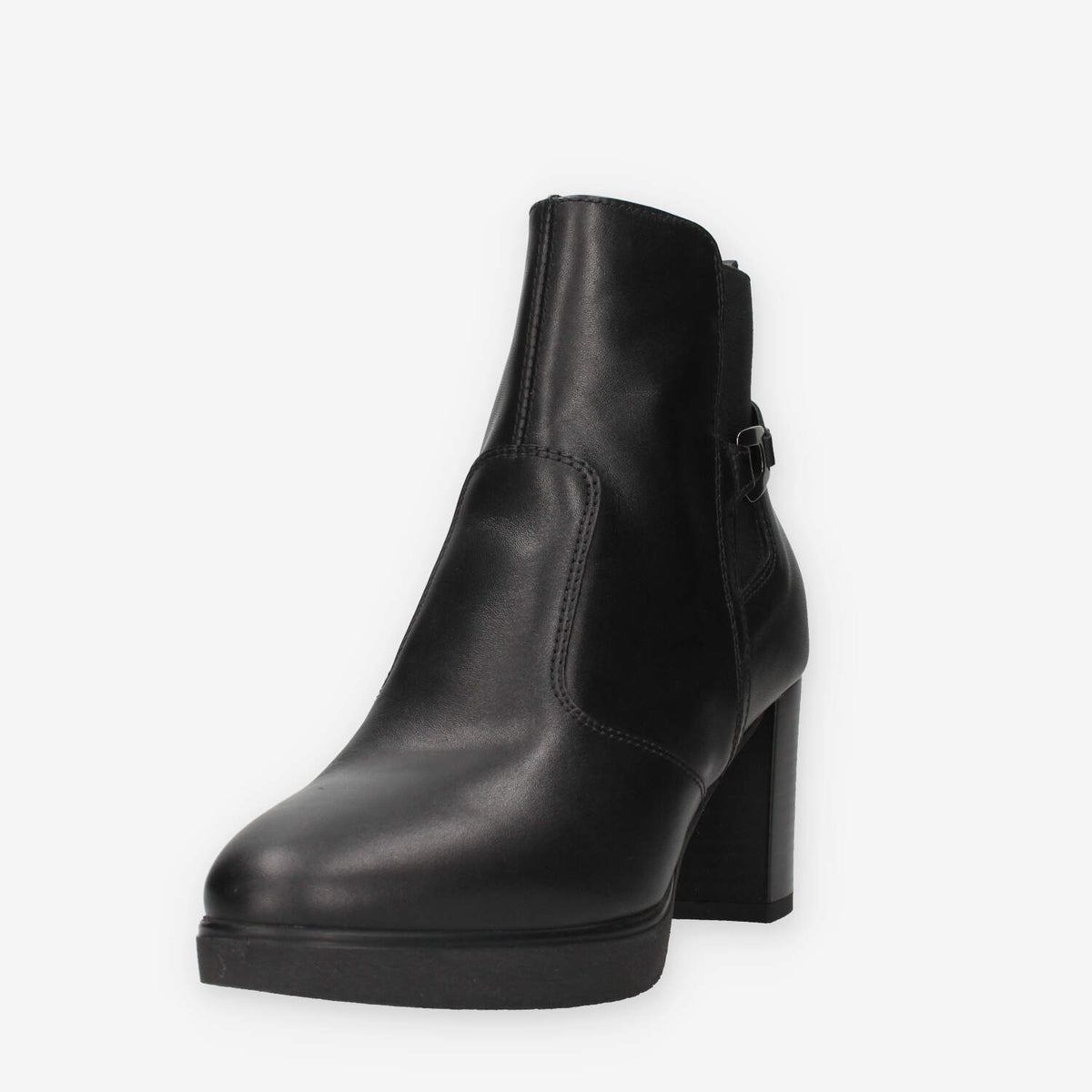 Stivaletti in Pelle Nera con Tacco - Nero Giardini