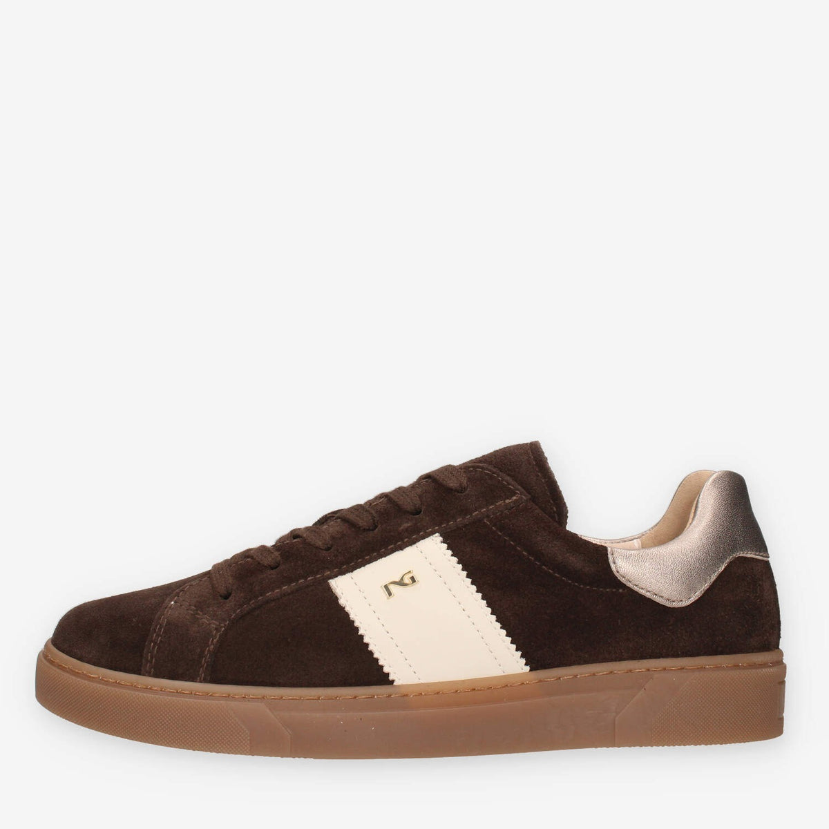 Sneakers in Pelle Scamosciata Marrone - Nero Giardini