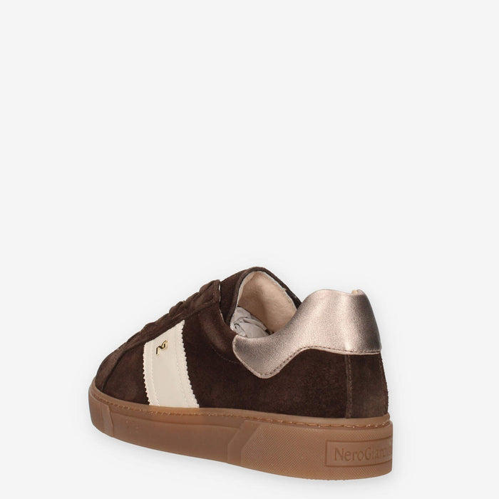 Sneakers in Pelle Scamosciata Marrone - Nero Giardini