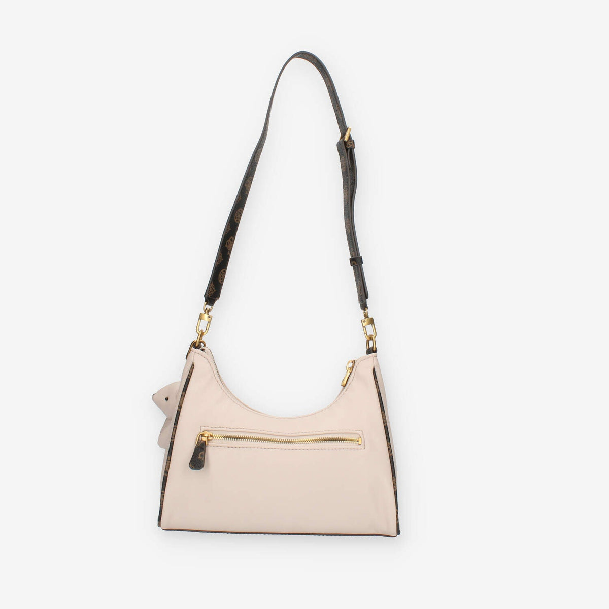 Guess Utility Borsetta a spalla rosa e logato marrone con pendente