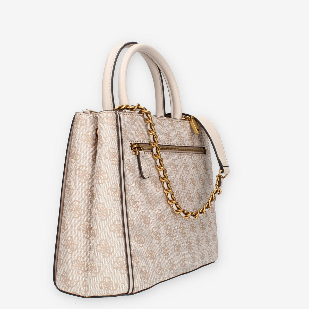 Guess Izzy Borsa a spalla a tre scomparti beige logata