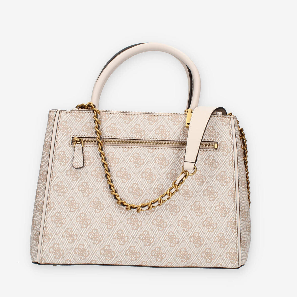 Guess Izzy Borsa a spalla a tre scomparti beige logata
