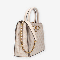 Guess Izzy Borsa a spalla a tre scomparti beige logata