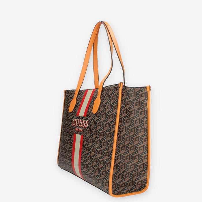 Guess Silvana Borsa modello shopping logata multicolore