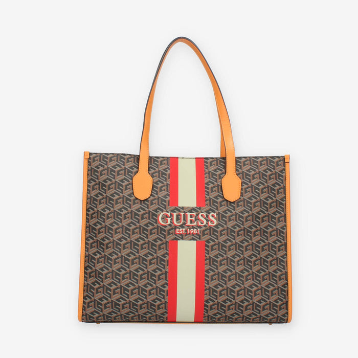 Guess Silvana Borsa modello shopping logata multicolore