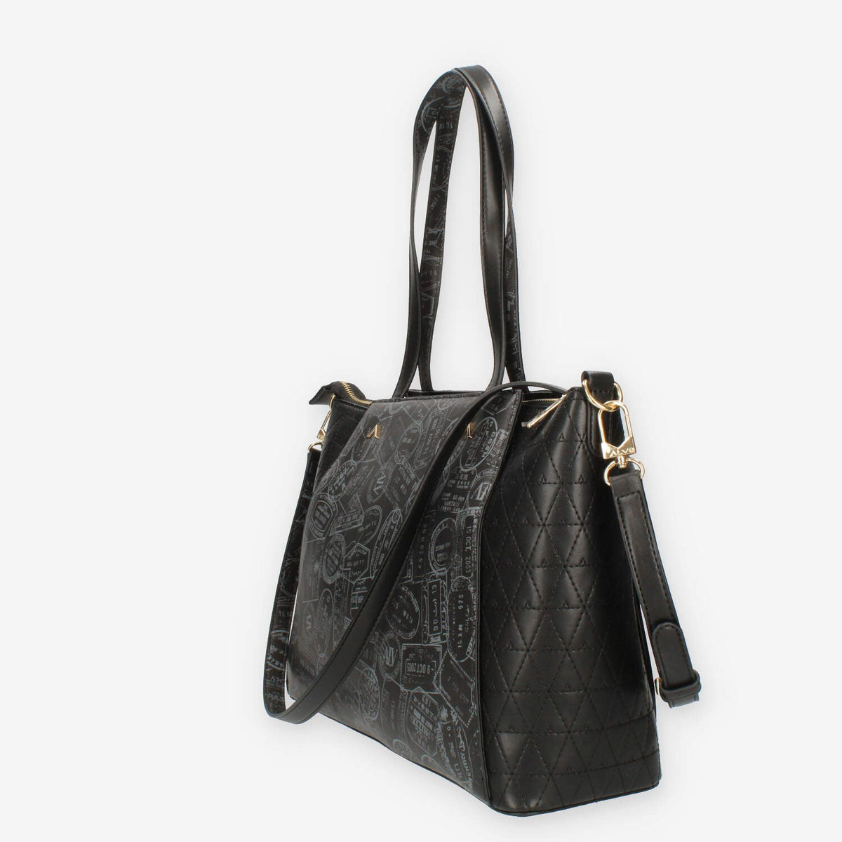 Alv By Alviero Martini Borsa nera modello shopping da donna