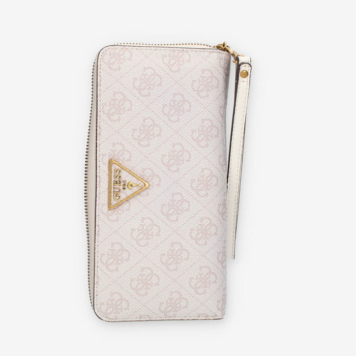 Guess Laurel Portafogli rosa logato con zip e polsiera