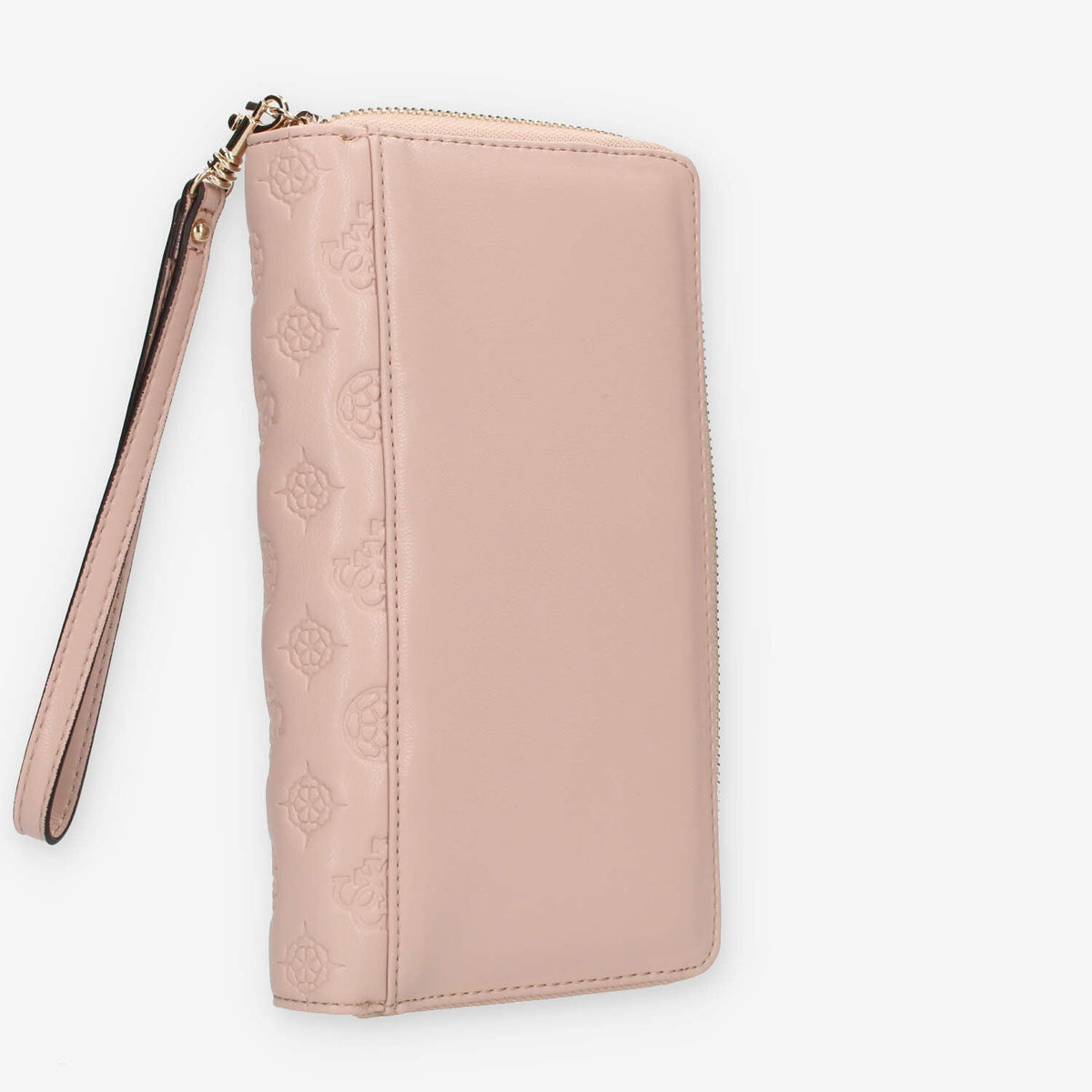Guess La Femme Portafogli rosa logato con zip e polsiera