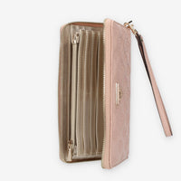 Guess La Femme Portafogli rosa logato con zip e polsiera