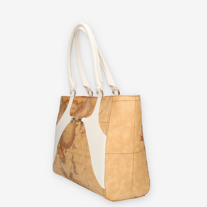 Alviero Martini Prima Classe Borsa modello shopping Geo Classic e avorio