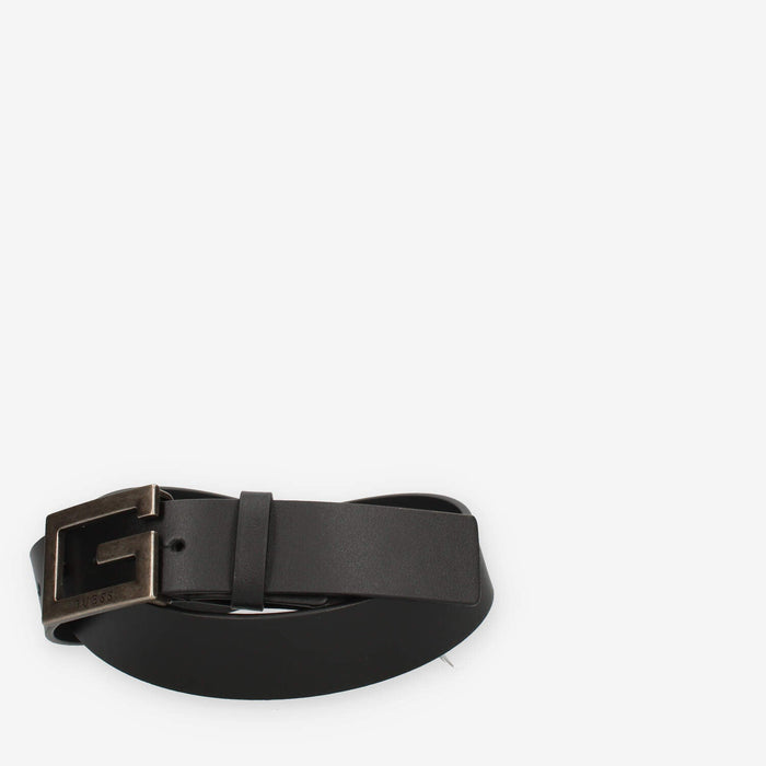 Guess Cintura nera da uomo con fibbia G rettangolare