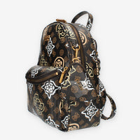 Guess House Party Zaino logato marrone a fantasia