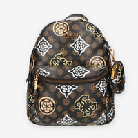 Guess House Party Zaino logato marrone a fantasia