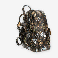 Guess House Party Zaino logato marrone a fantasia