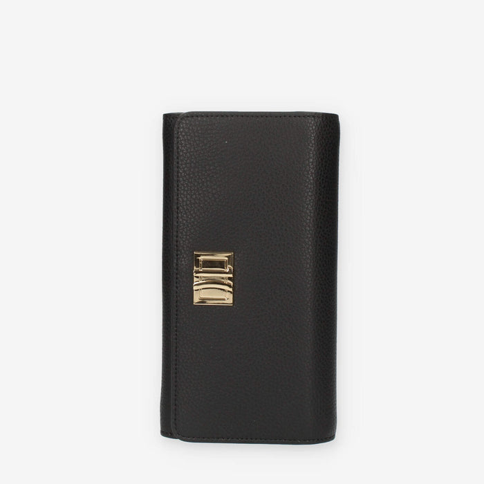 Alviero Martini Prima Classe Portafogli in pelle nero con patta