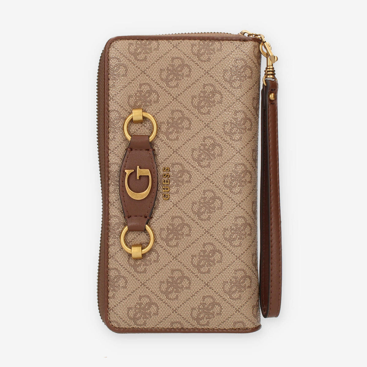 Guess Izzy portafogli marrone logato con polsiera