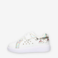 Lelli Kelly Gioiello Sneakers basse bianche e argento da bimba con applicazioni e strass