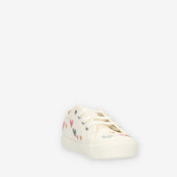 Superga 2750 Kids Easylite Hearts Sneakers avorio con cuori ricamati