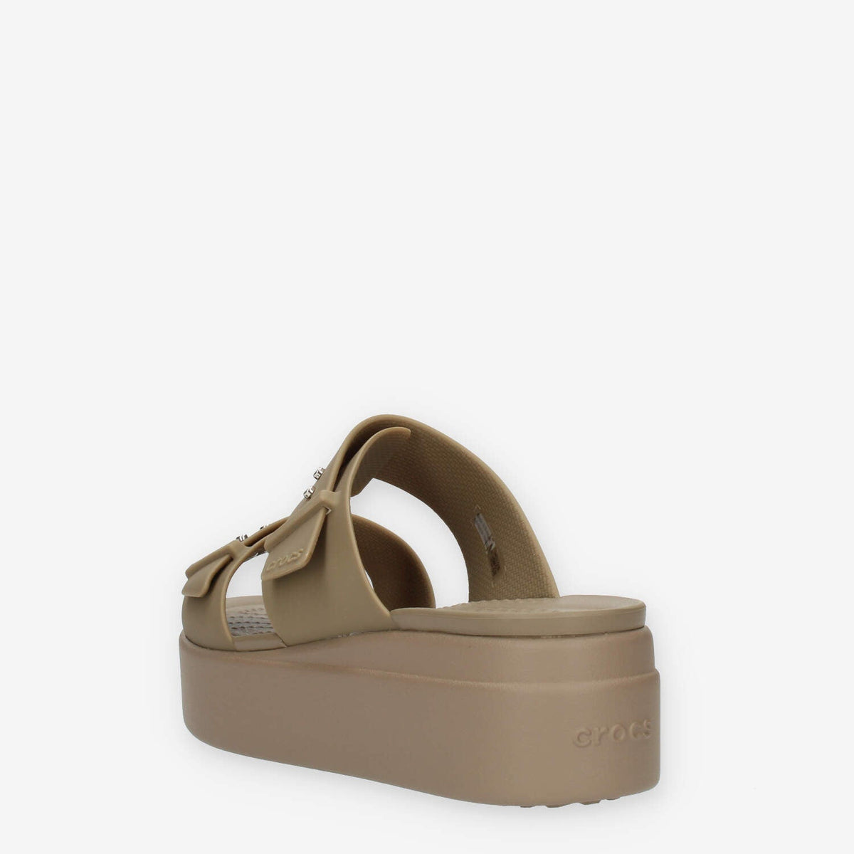 Crocs Brooklyn Buckle Low Wedge W Sandali scalzati taupe
