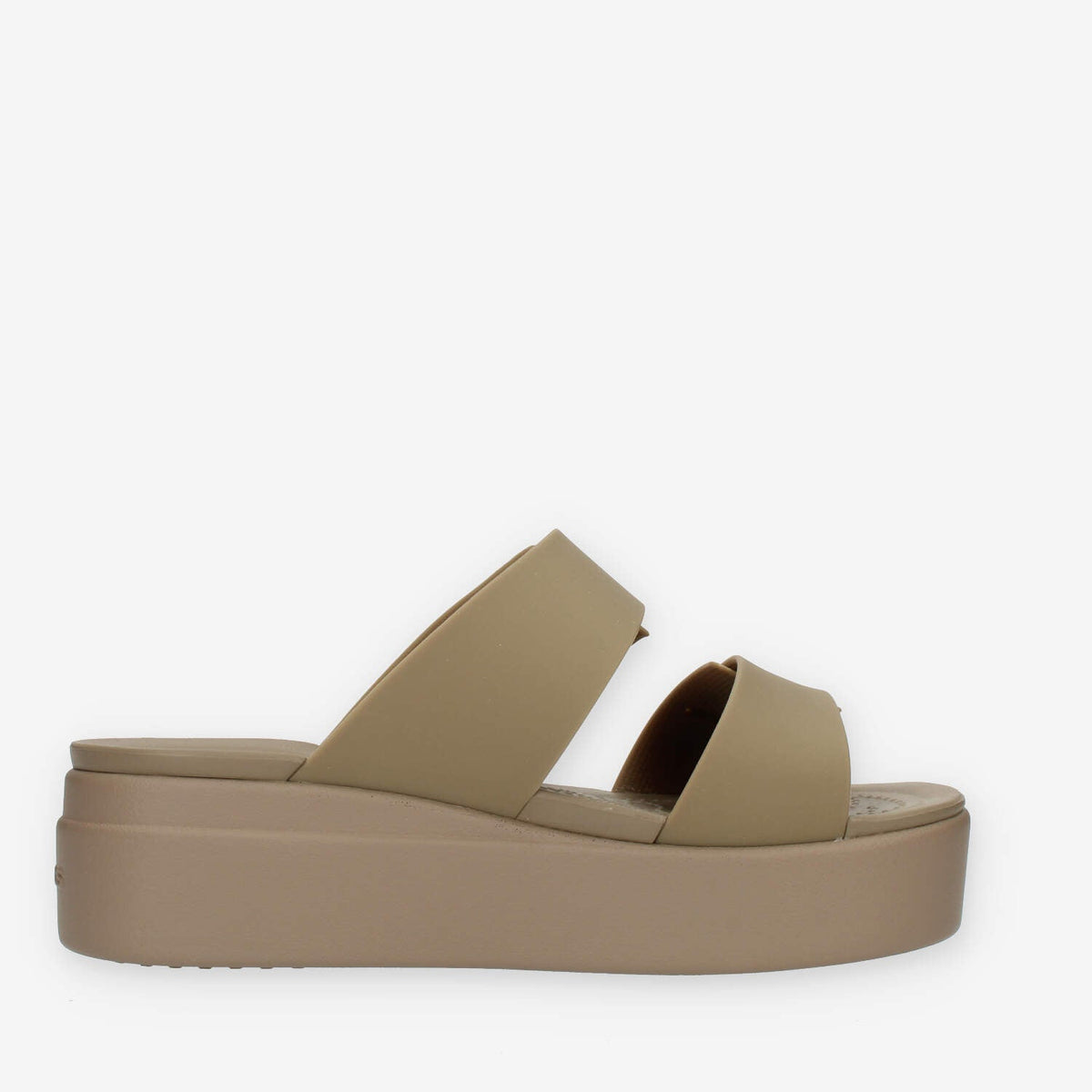Crocs Brooklyn Buckle Low Wedge W Sandali scalzati taupe