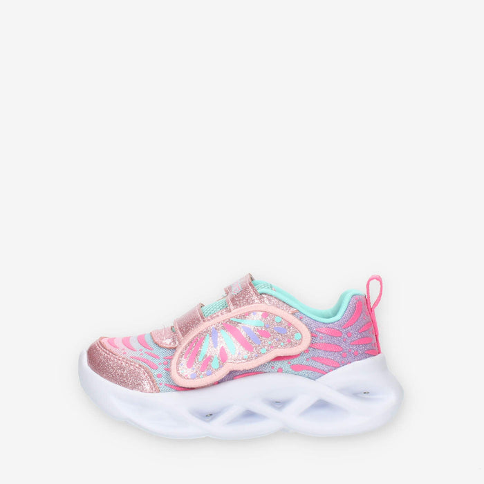 Skechers S Lights Twisty Brights Wingin' It Sneakers rosa glitterate con luci