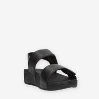 Fitflop Lulu Adjustable Leather Back-Strap Sandali neri