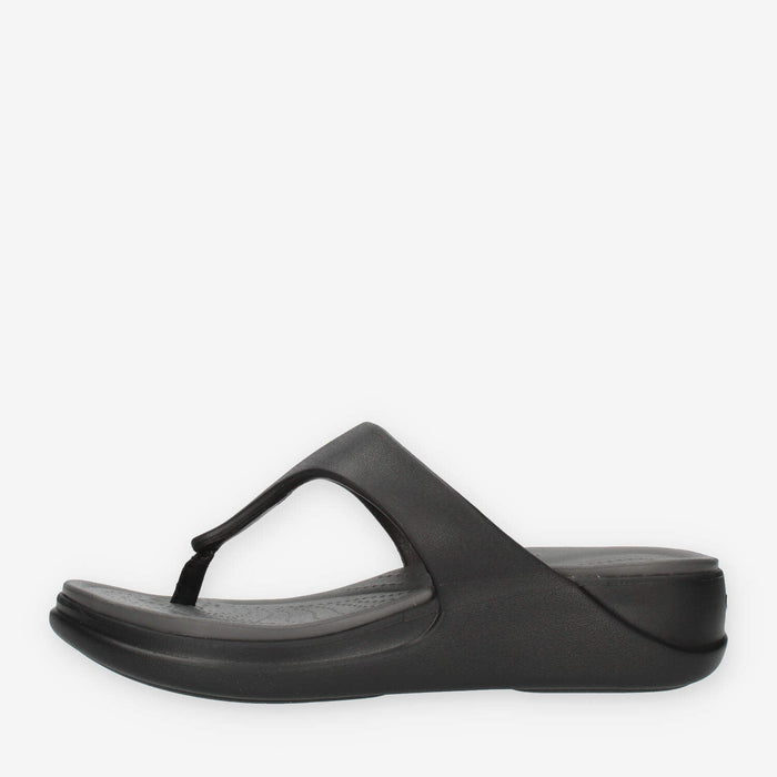 Crocs Boca Wedge Flip W infradito da donna nero