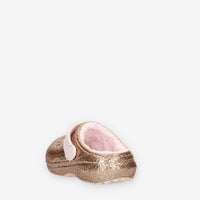 Crocs Classic Lined Glitter Clog Toddler Sandali glitterati oro con ecopelliccia