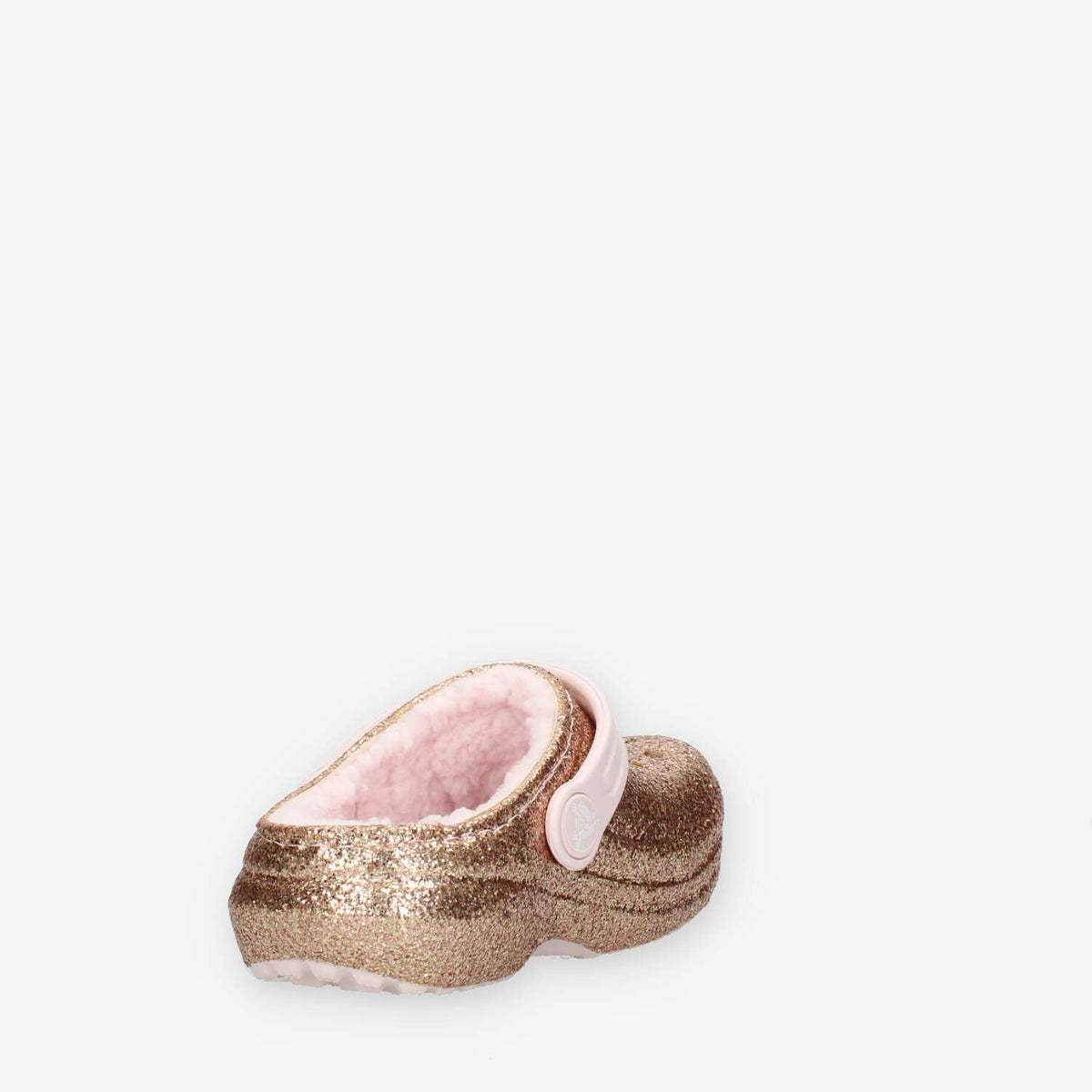 Crocs Classic Lined Glitter Clog Toddler Sandali glitterati oro con ecopelliccia