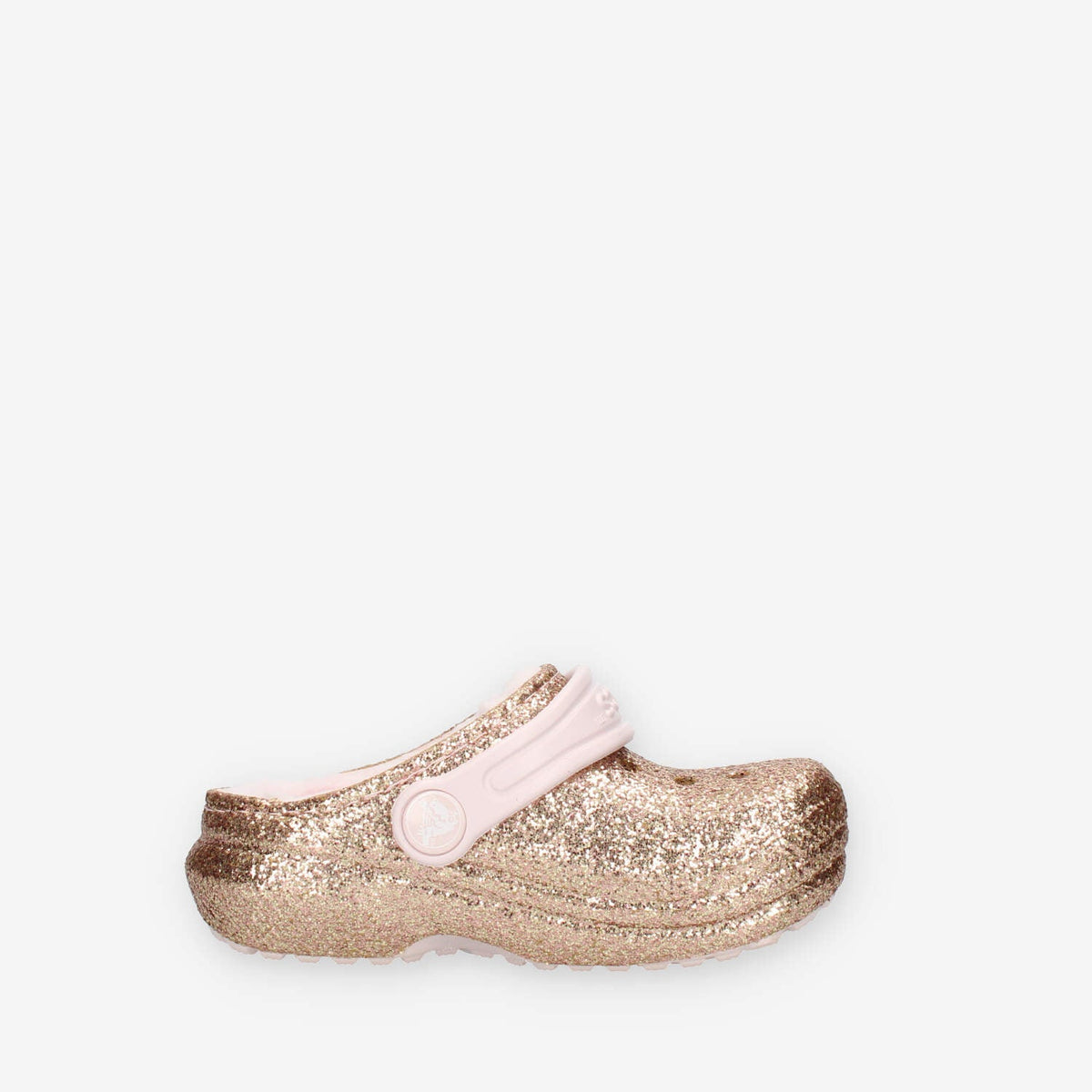 Crocs Classic Lined Glitter Clog Toddler Sandali glitterati oro con ecopelliccia