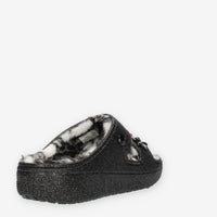 Crocs Classic Cozzzy Disco Glitter Ciabatte glitterate nere