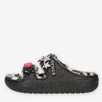 Crocs Classic Cozzzy Disco Glitter Ciabatte glitterate nere