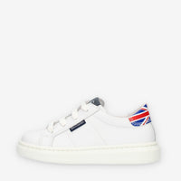 Nero Giardini Sneakers bianche da bimbo con bandiera inglese