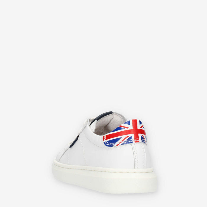 Nero Giardini Sneakers bianche da bimbo con bandiera inglese